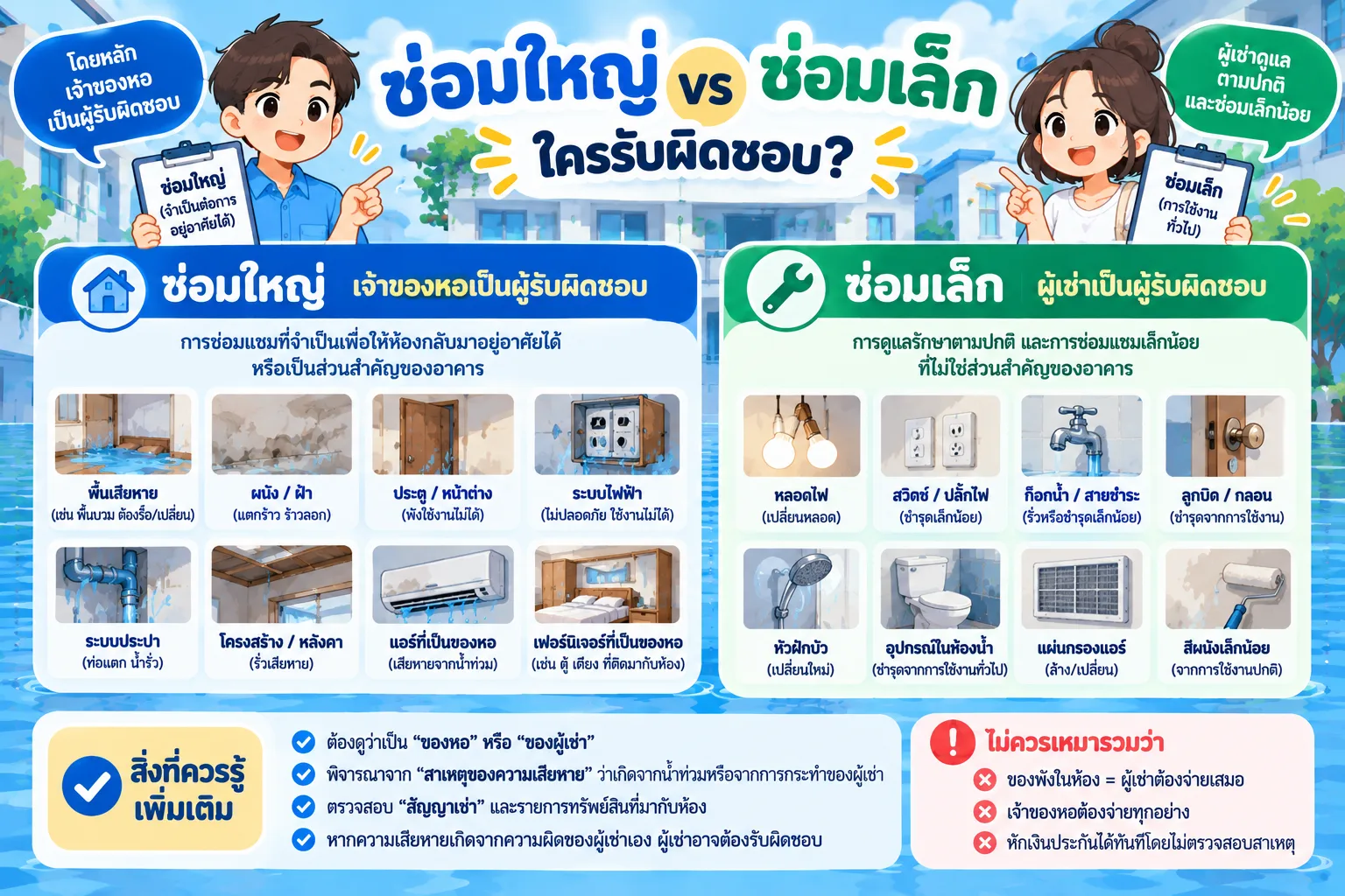 Thai Flood Repair Responsibilities Infographic